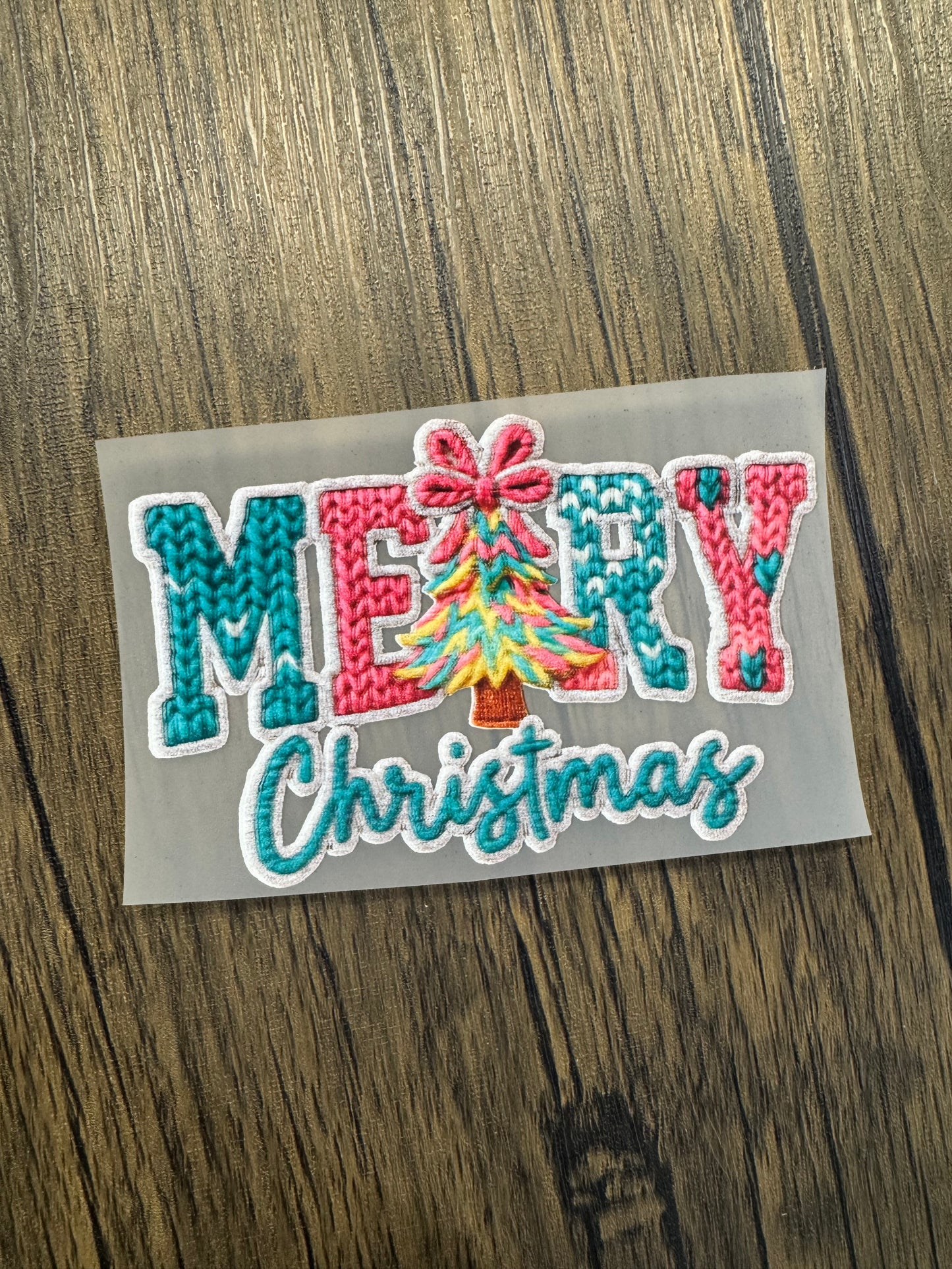 Merry Christmas Yarn Hat Size DTF Prints