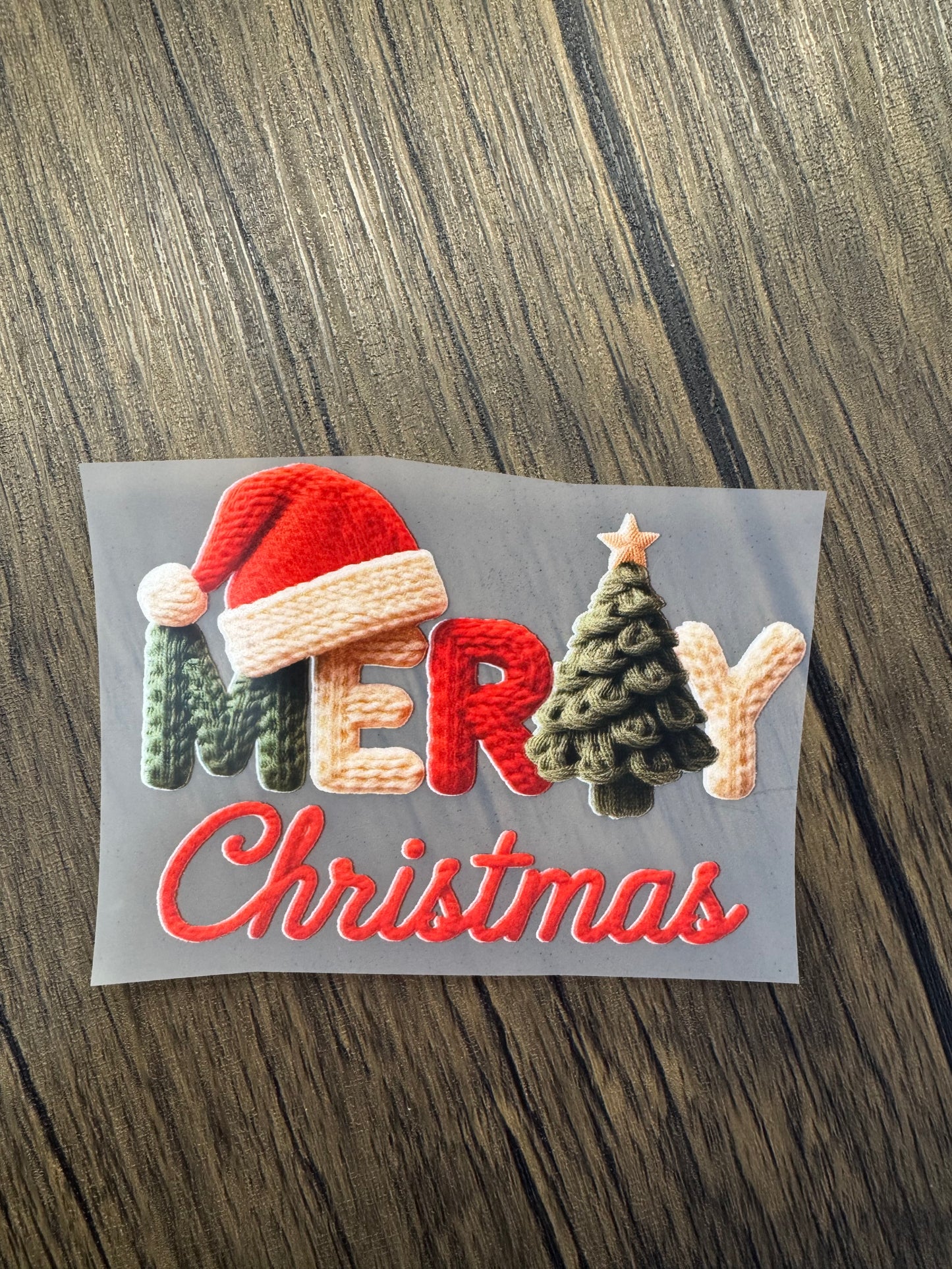 Merry Christmas Traditional Yarn Hat Size DTF Prints