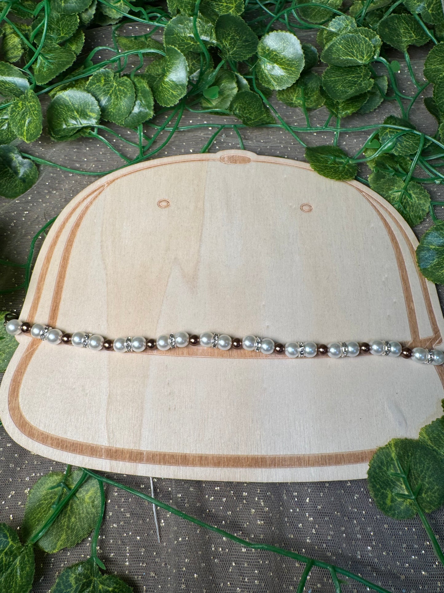 Pearl and Brown Hat Chain Wholesale