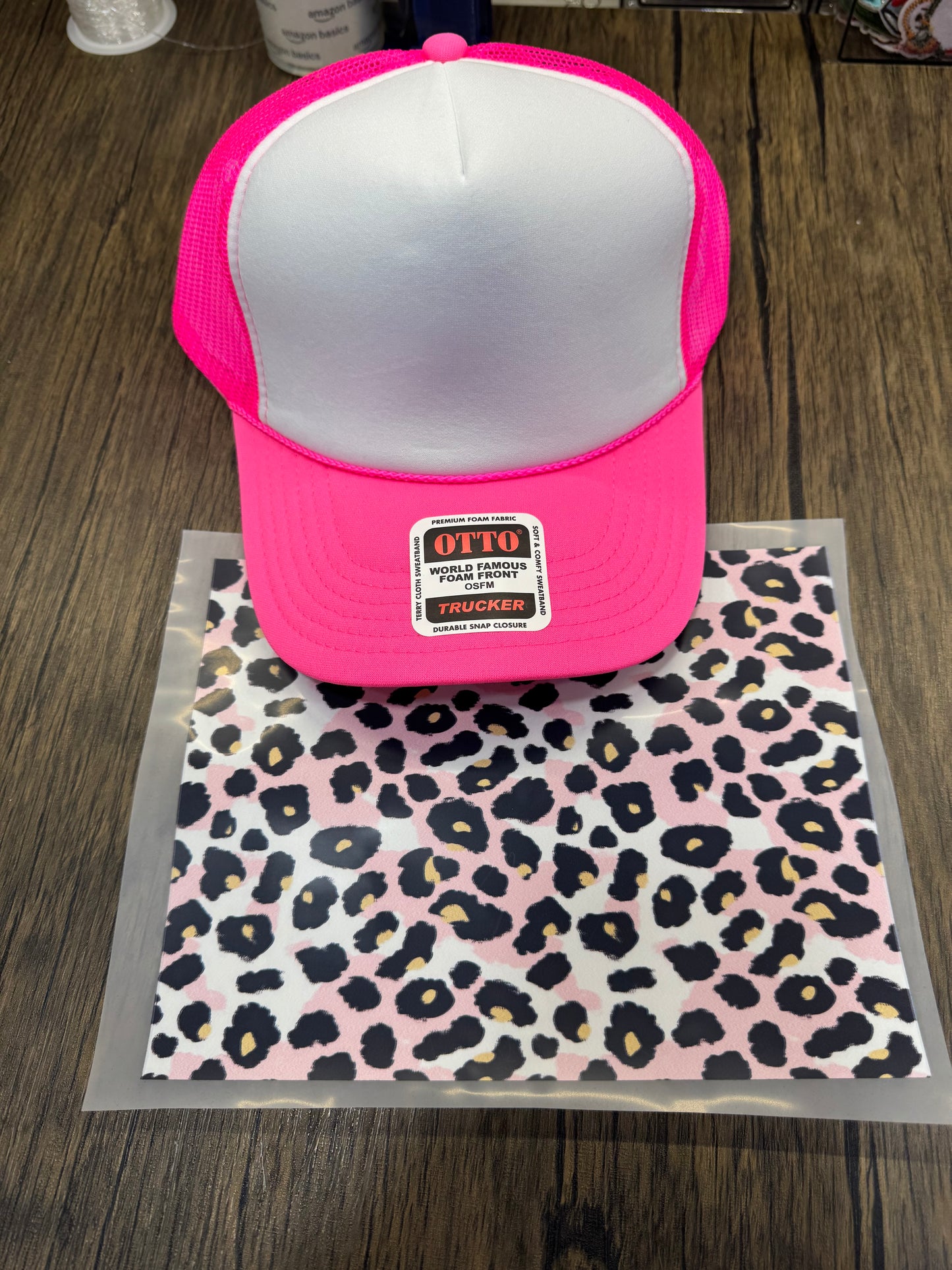 Pink And Cream Leopard Gang Sheet Hat Bill DTF Prints