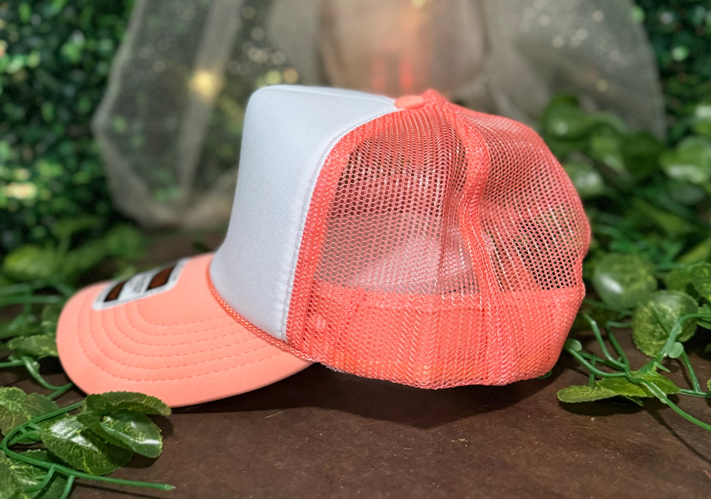 Otto Coral and White  Foam Front Trucker Hat Wholesale