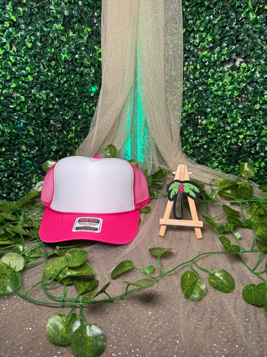 Pink Coconut Palm Tree Hat Patch Wholesale