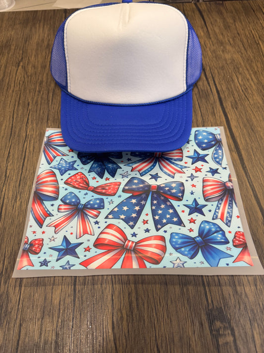 USA Bows Single Hat Bill DTF Prints