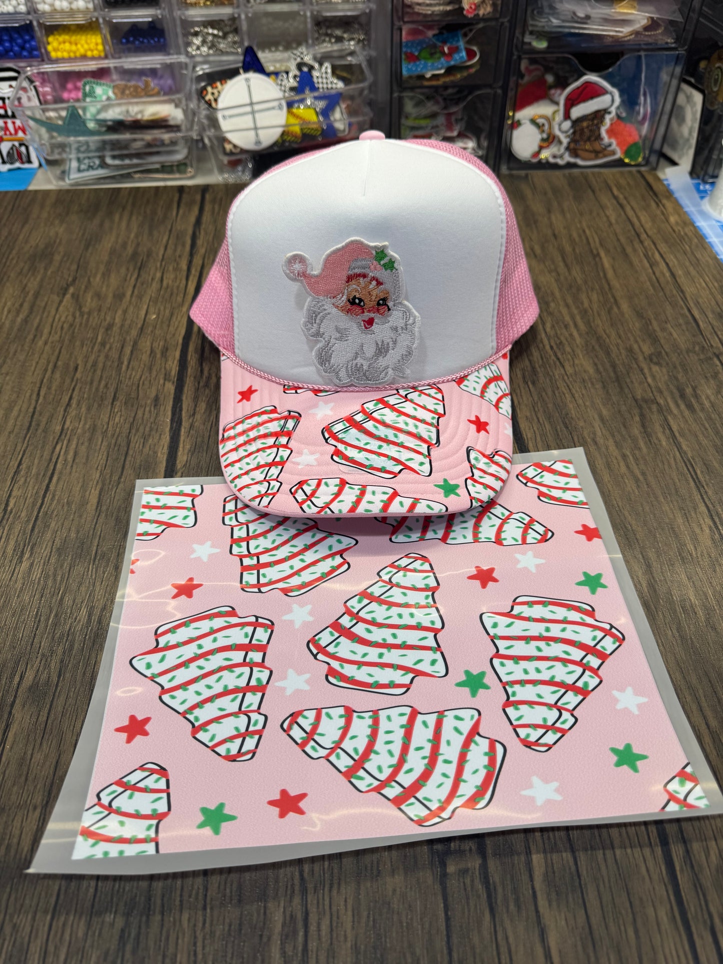 Christmas Cakes Single Hat Bill DTF Prints