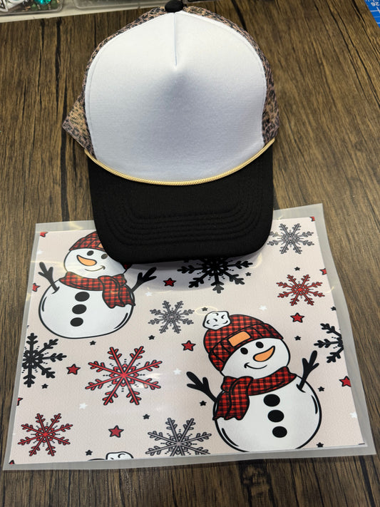 Snowman Single Hat Bill DTF Prints