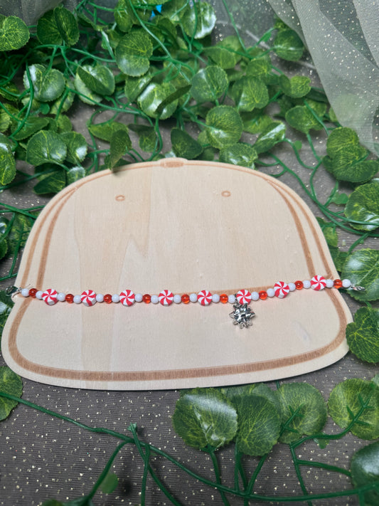 Red Candy Cane Bow Hat Chain Wholesale