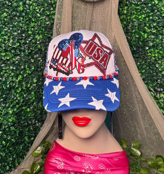 USA Bigfoot chain not included Trucker Hat