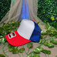 Red White and Blue Foam Front Trucker Hat Wholesale
