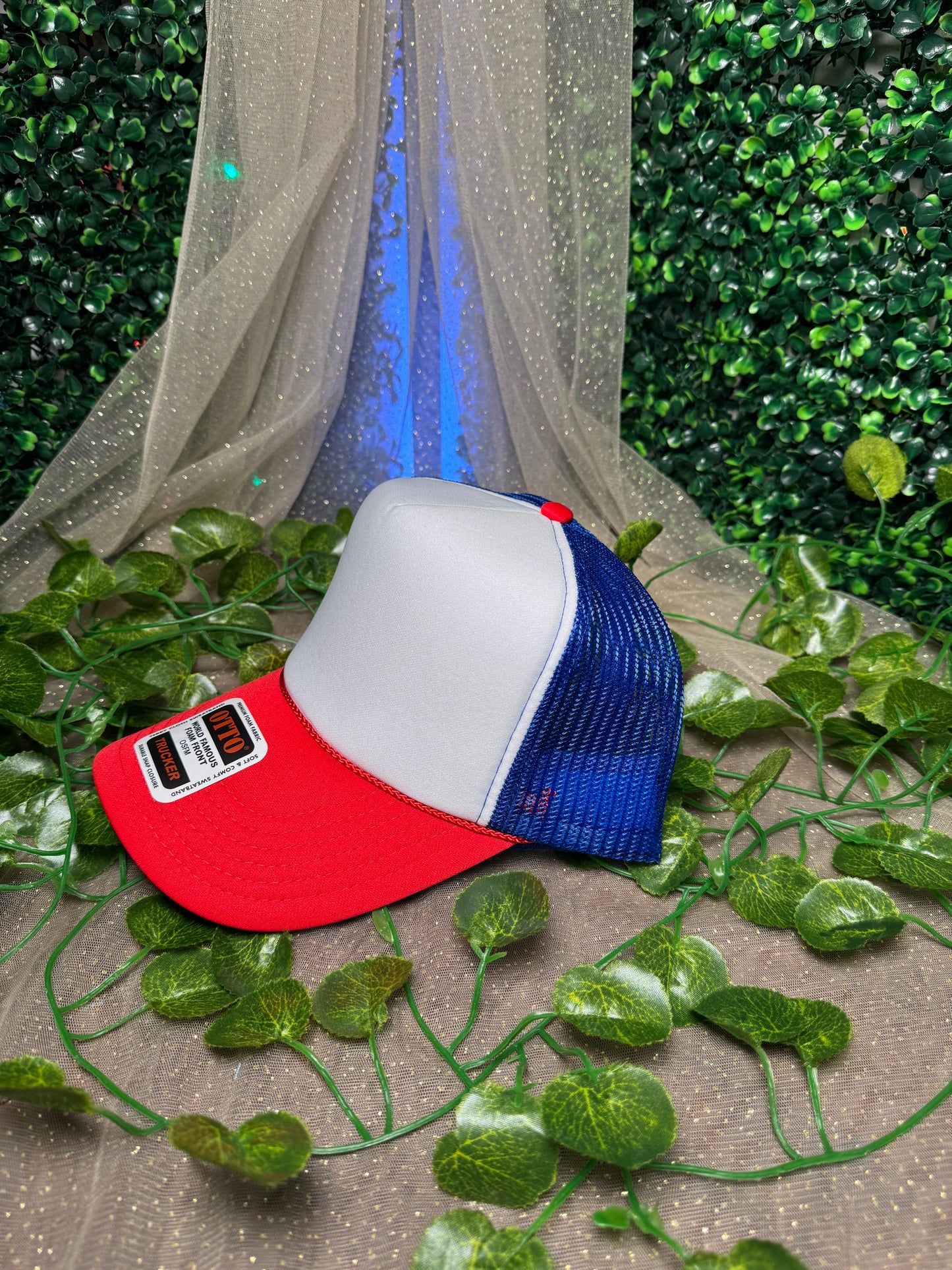 Red White and Blue Foam Front Trucker Hat Wholesale