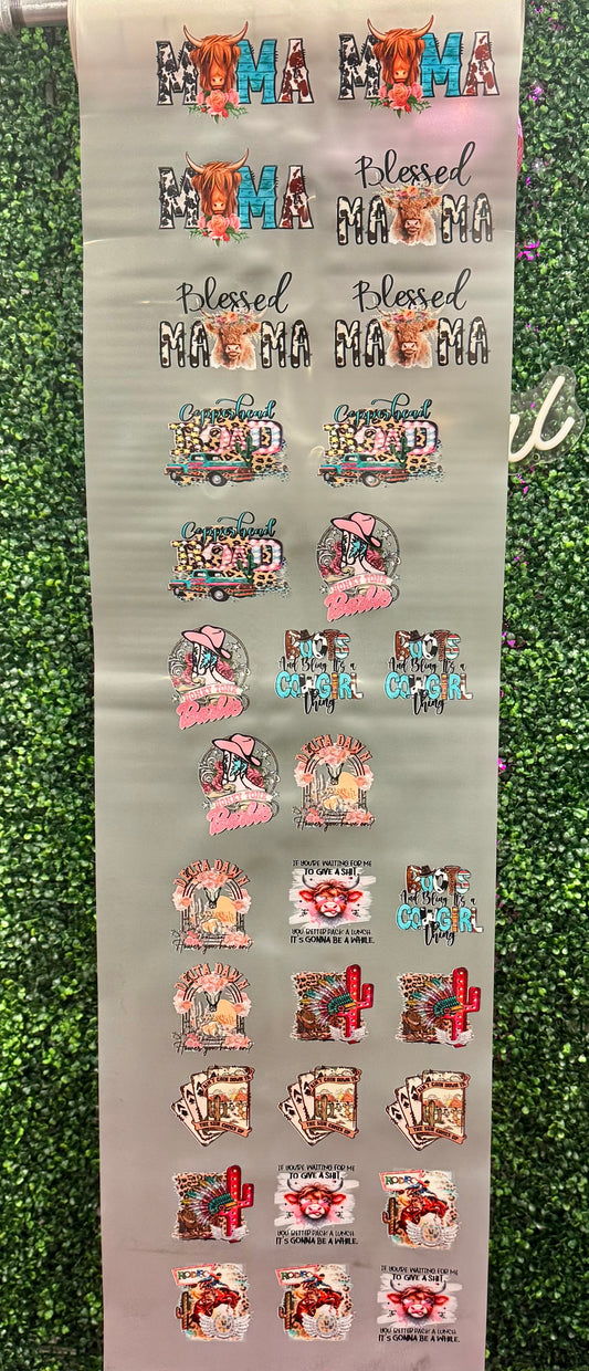 Western Hat Patch/Pocket Size Gang Sheet DTF Prints Hat Patch Wholesale