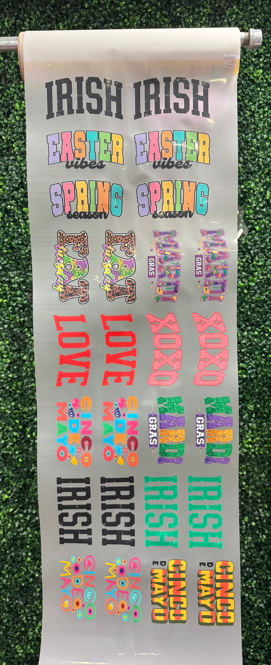 Spring Holiday Hat Patch/Pocket Size Gang Sheet DTF Hat Prints