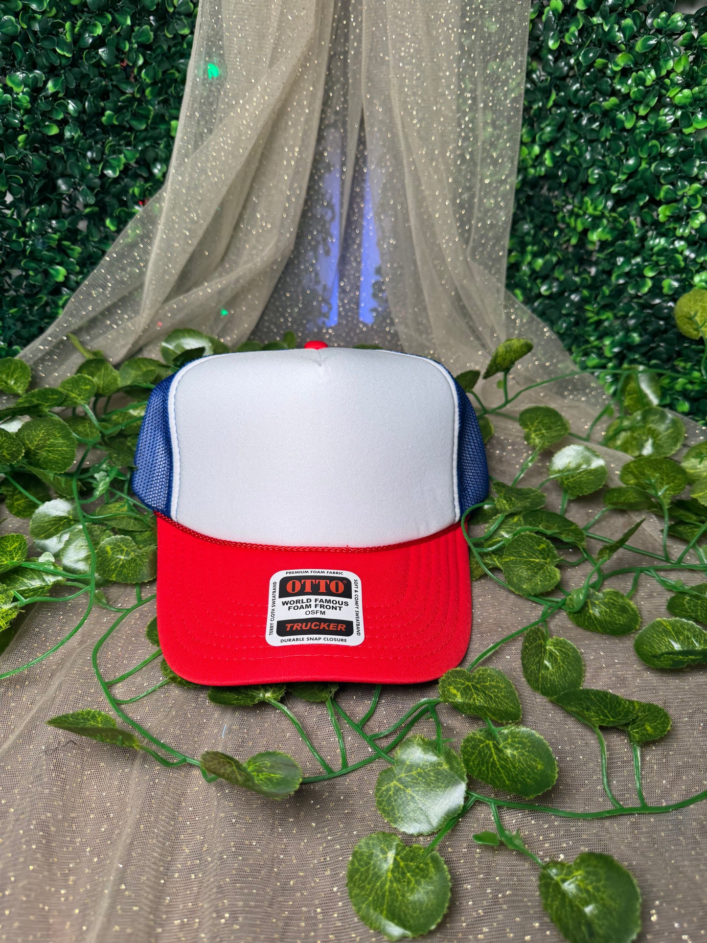 Red White and Blue Foam Front Trucker Hat Wholesale