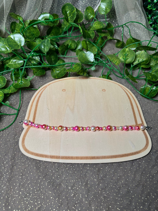 Pink and Orange Pearl Hat Chain Wholesale
