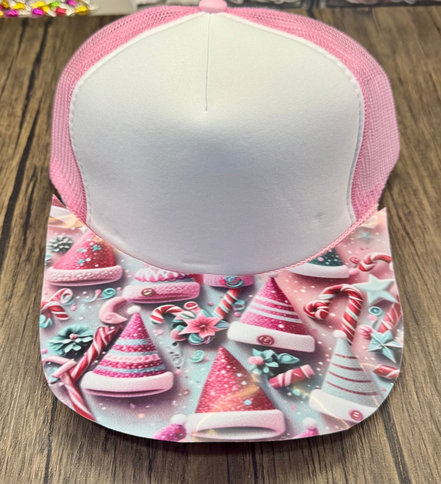 Pink Santa Hats Hat DTF Premade