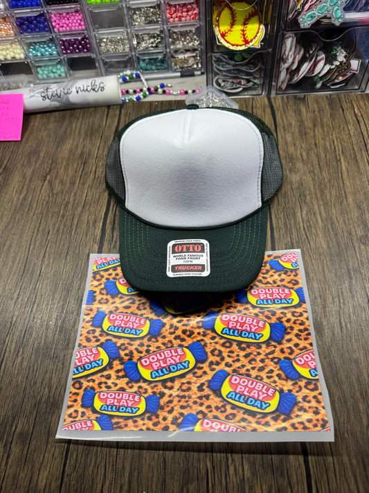 Double Play All Day Single Hat Bill DTF Prints