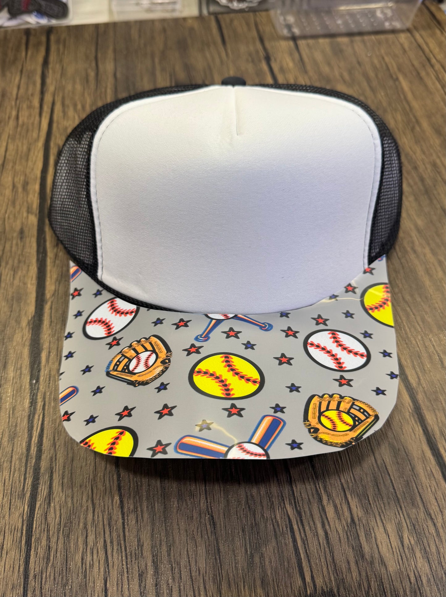 Baseball Softball  Transparent Single Hat Bill DTF Prints