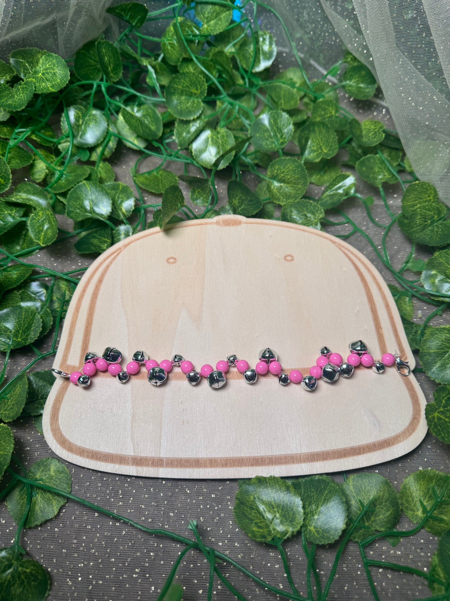 Pink and Silver Bells Hat Chain Wholesale