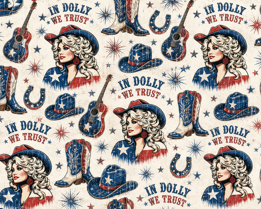 Dolly We Trust Single Hat Bill DTF Prints