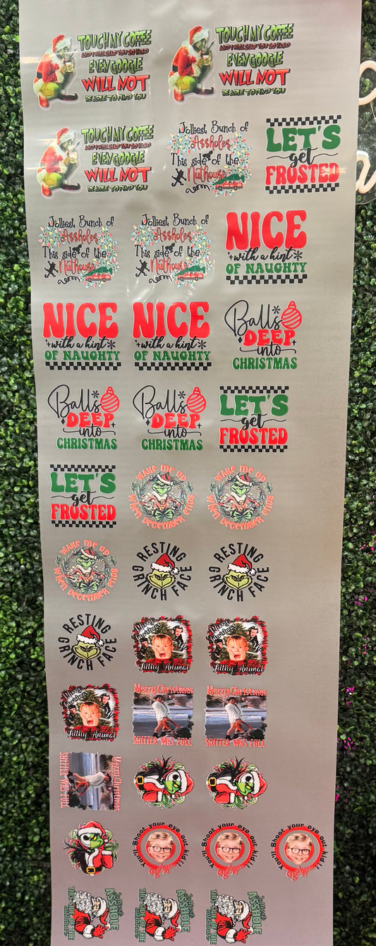 Christmas Hat Patch/Pocket Size Gang Sheet DTF Prints Hat Patch Wholesale