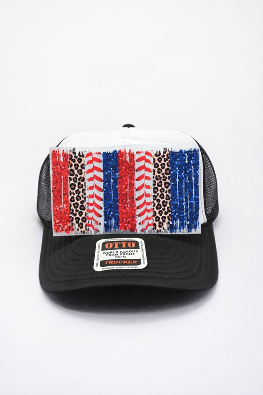 Sparkle Paint Baseball Full Front DTF Prints Hat Patch