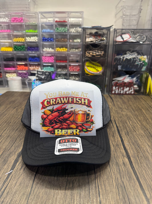 Crawfish And Beer  Single Front Hat DTF Prints