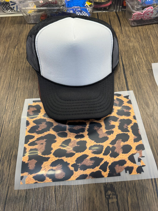 Cheetah Single Hat Bill DTF Prints