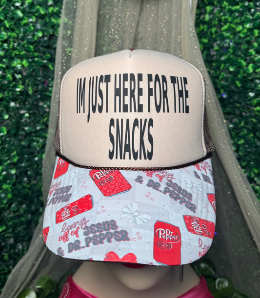 Im Just Here For The Snacks Trucker Hat