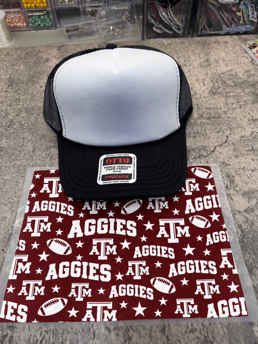 Aggies Single Hat Bill DTF Prints