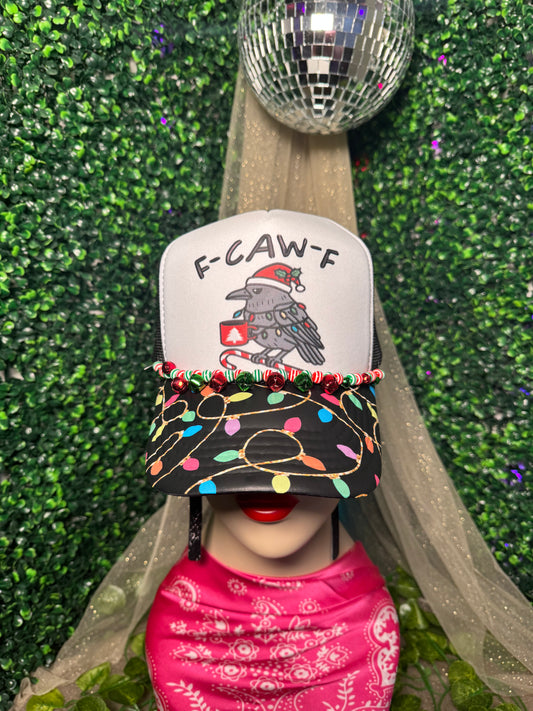 F Caw F Christmas Lights Trucker Hat