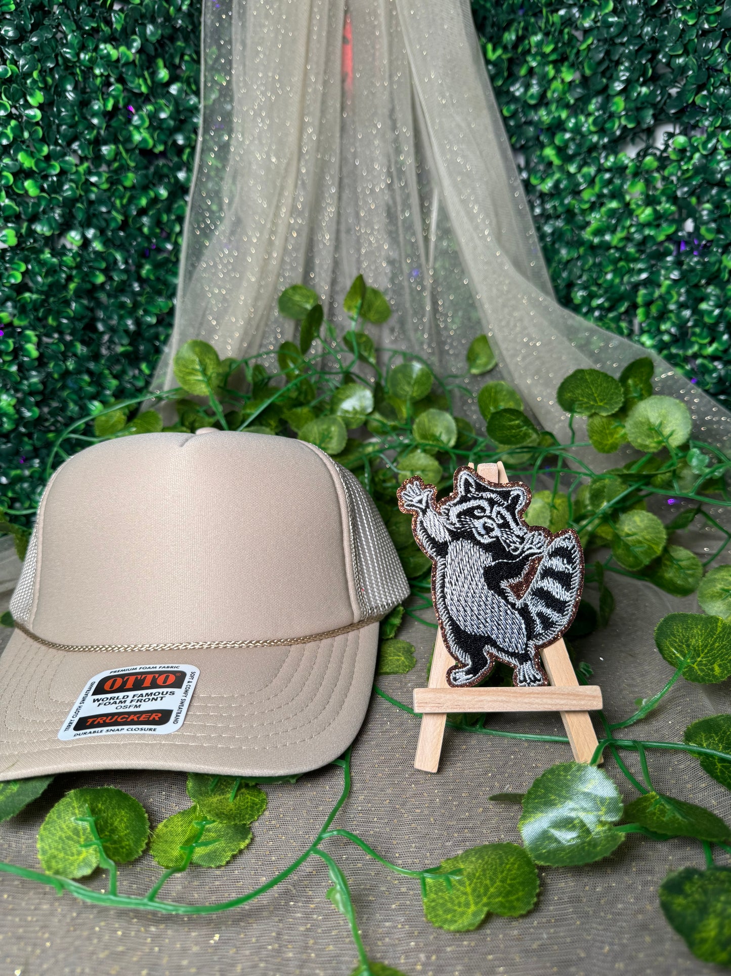 Sparkly Raccoons Hat Patch Wholesale