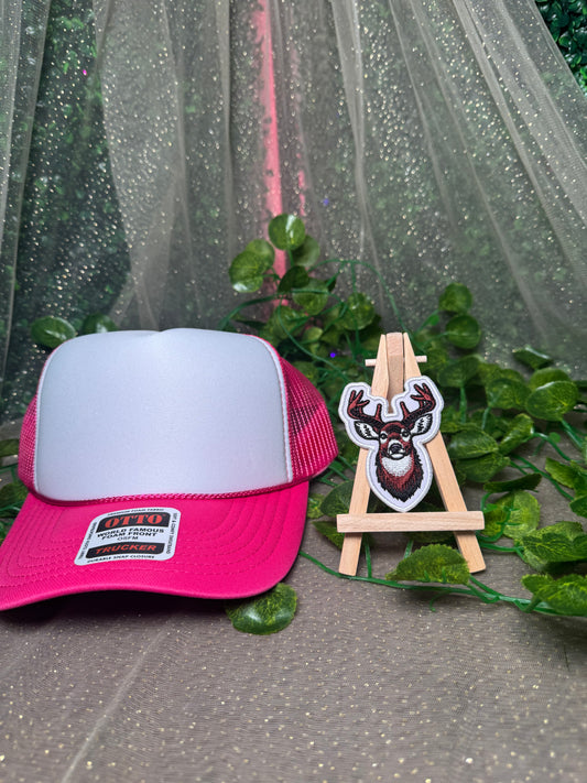Deer White Outline Hat Patch Wholesale