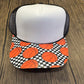 Checkered Basketball Single Hat Bill DTF Prints
