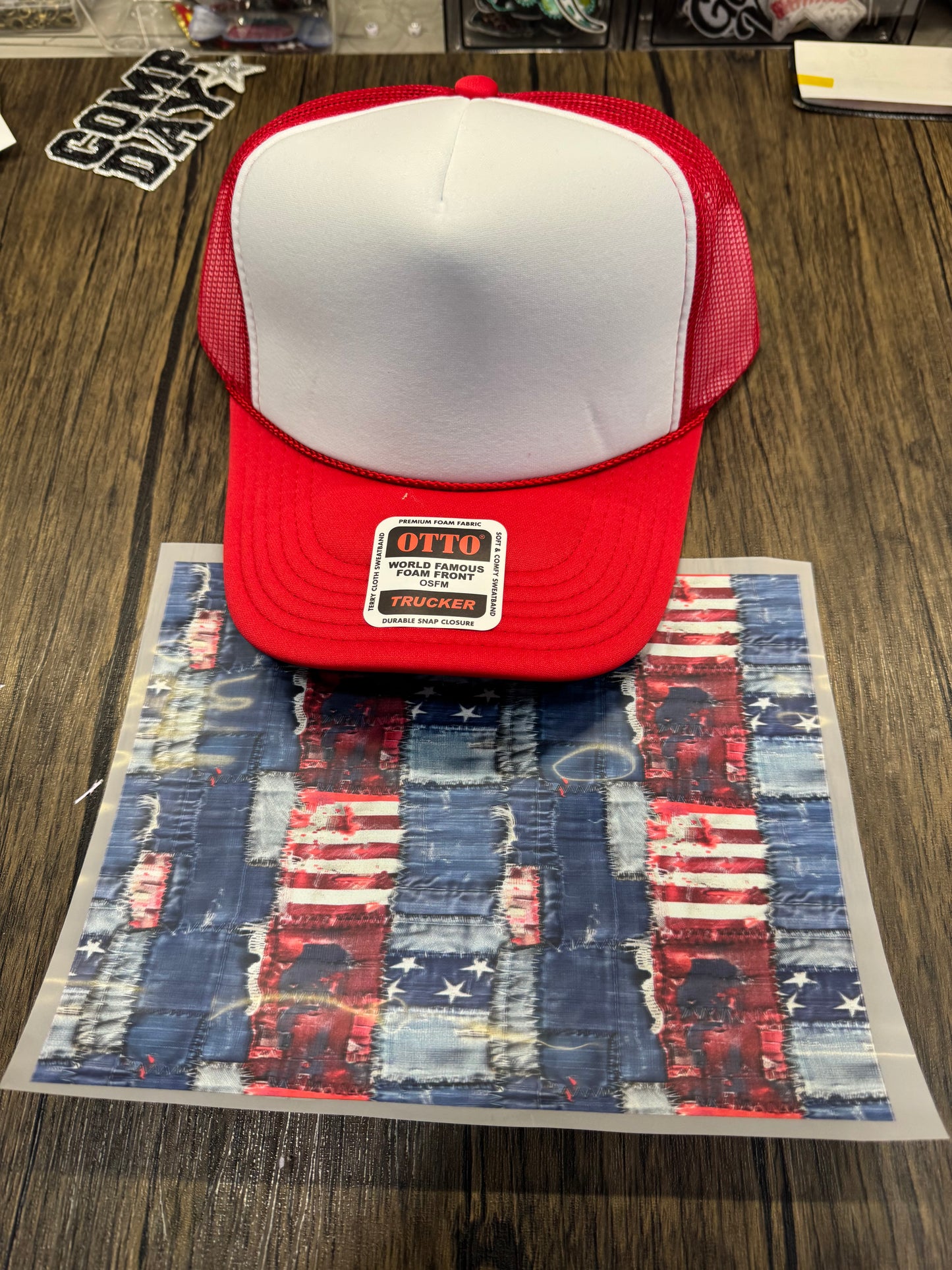 American Blue Jeans Single Hat Bill DTF Prints