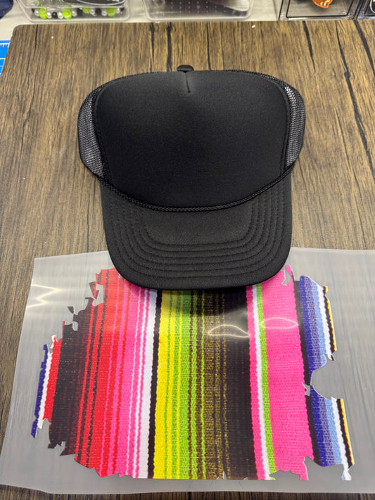 Sarape Single Hat Bill DTF Prints