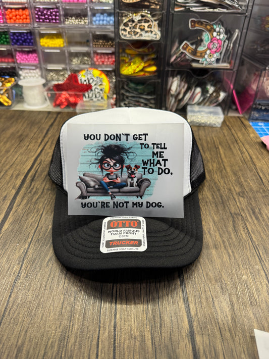 You're Not My Dog Single Front Hat DTF Prints