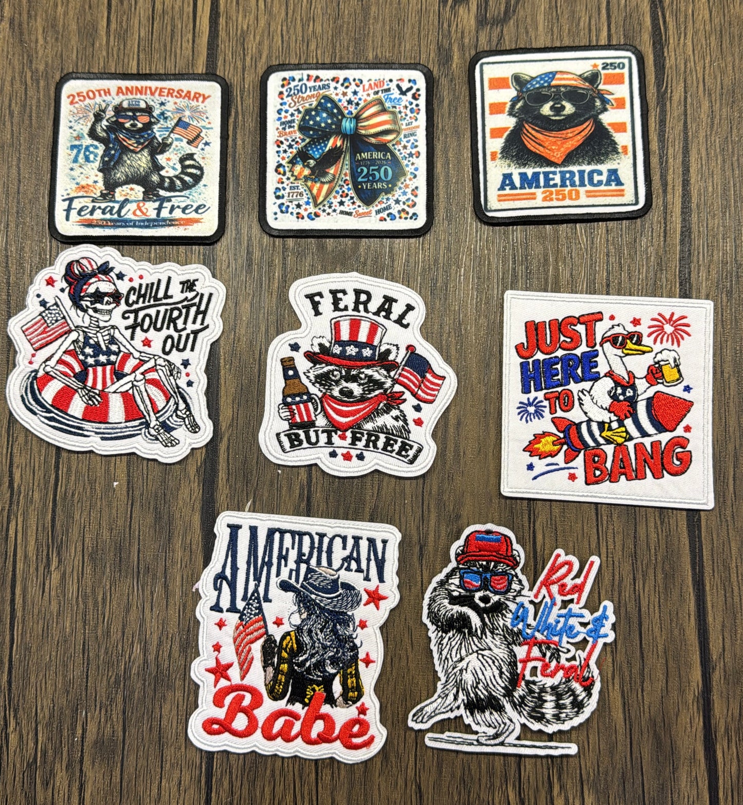Patriotic  Hat Patches Grab Bag Wholesale