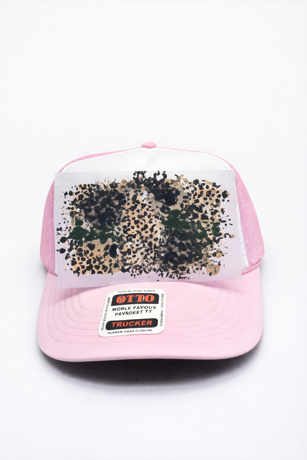 Leopard Camo Full Front DTF Prints Hat Patch