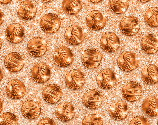 Sparkly Penny Single Hat Bill DTF Prints