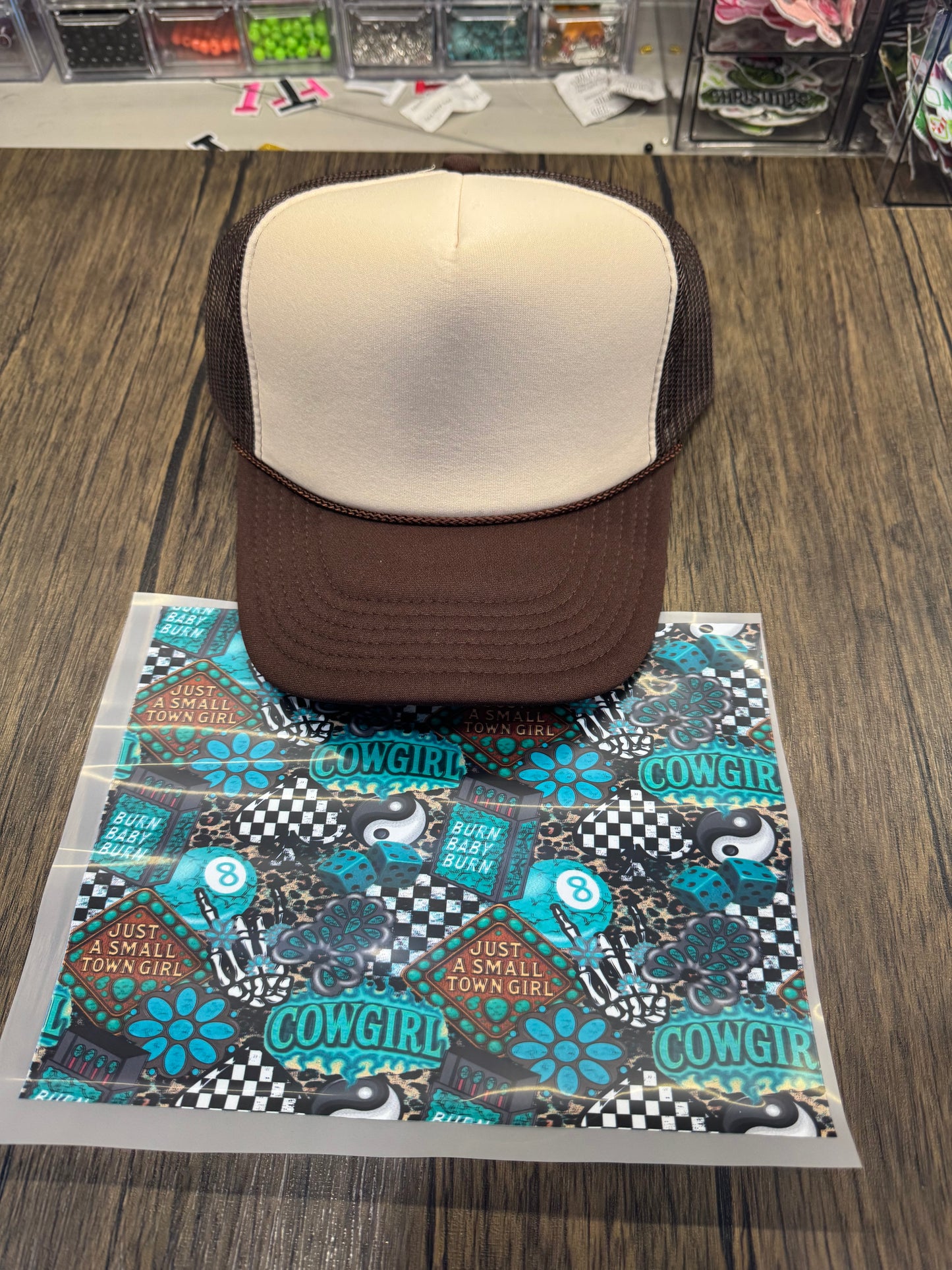 Small Town Girl Single Hat Bill DTF Prints