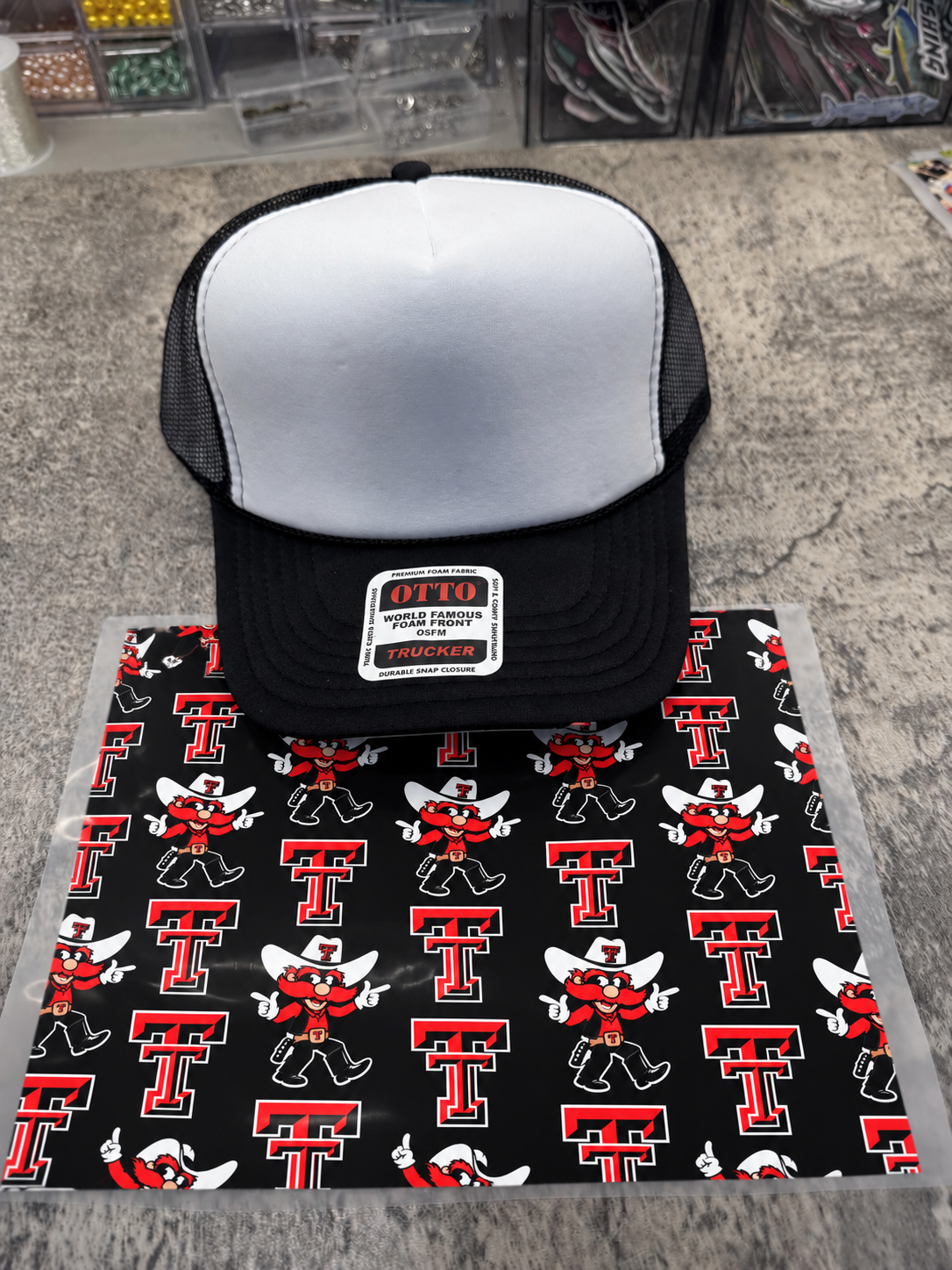 Texas Tech Single Hat Bill DTF Prints