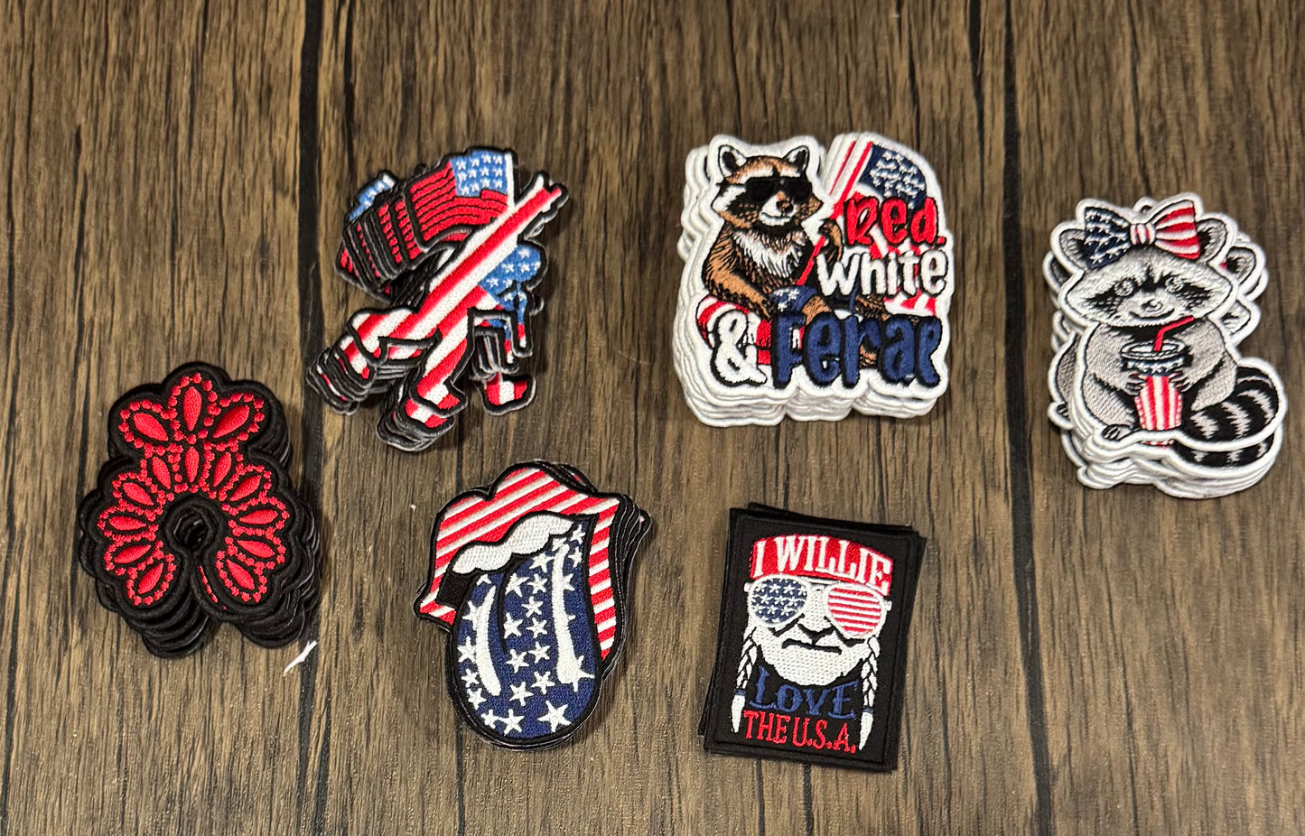 Patriotic  Hat Patches Grab Bag Wholesale