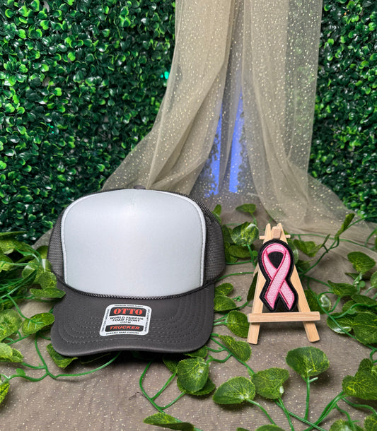 Pink Awareness Ribbon Hat Patch Wholesale