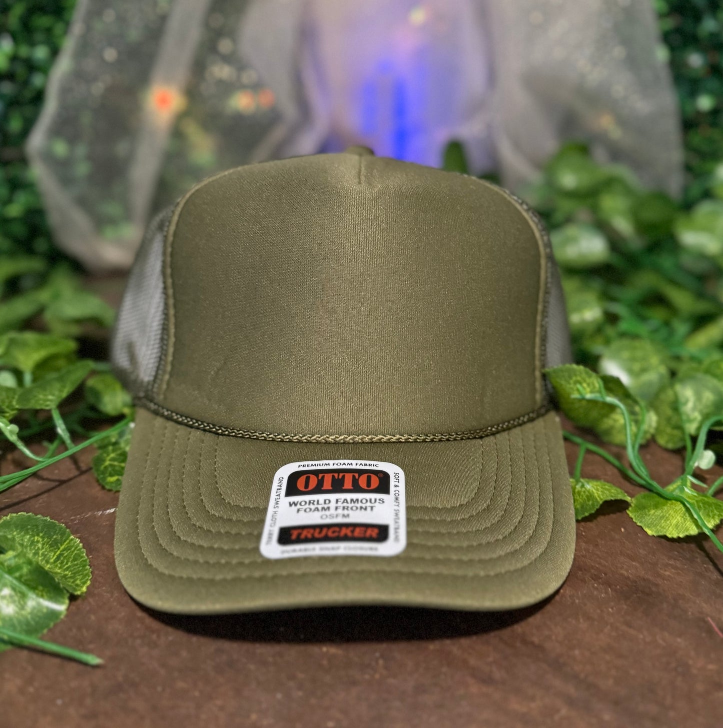 Otto Olive Green Foam Front Trucker Hat Wholesale