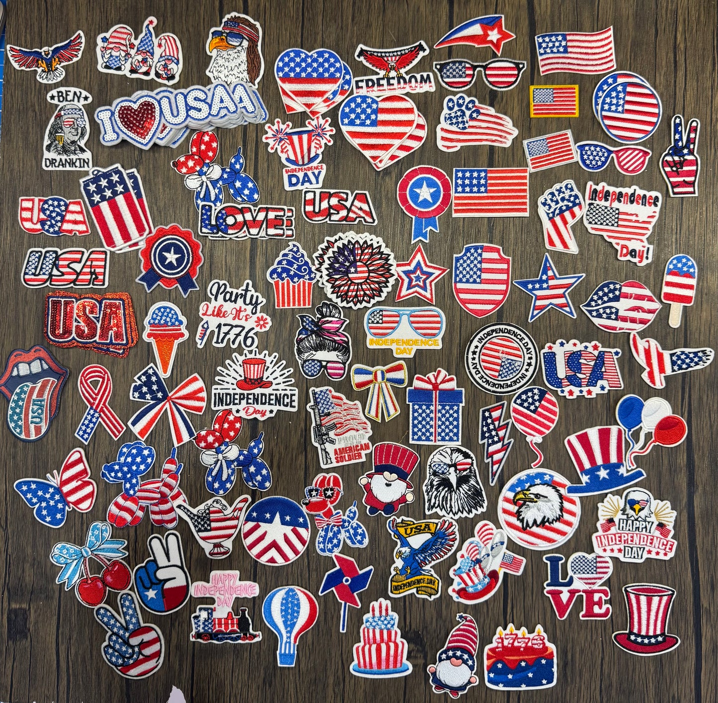 Patriotic  Hat Patches Grab Bag Wholesale