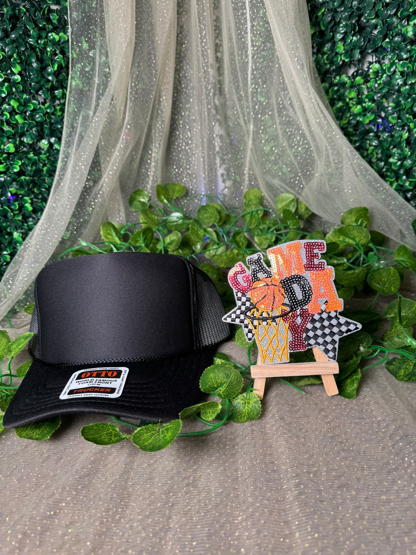 Sequins Basketball Game Day Hat Patch Wholesale