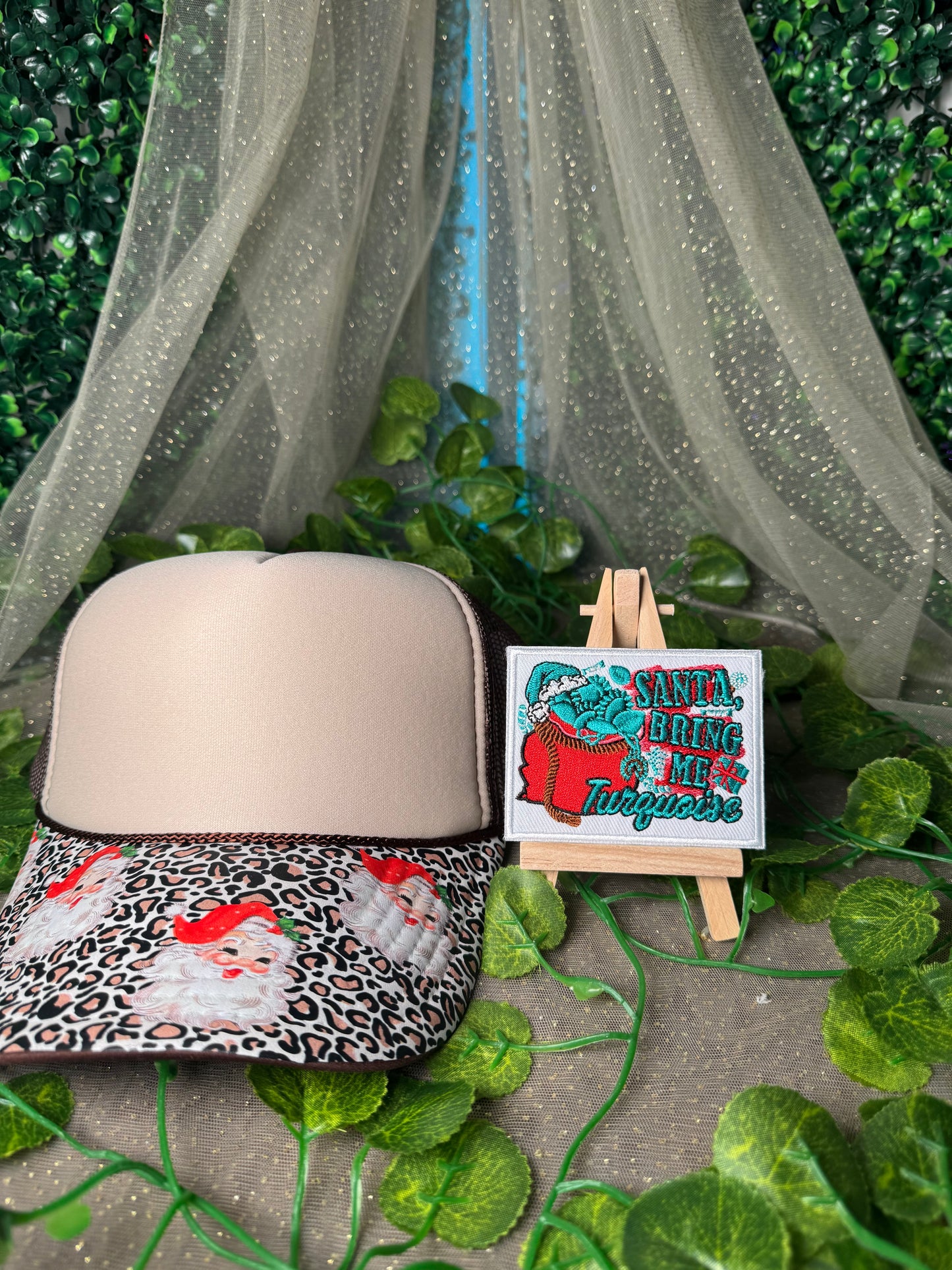 Santa Bring Me Turquoise Hat Patches Wholesale