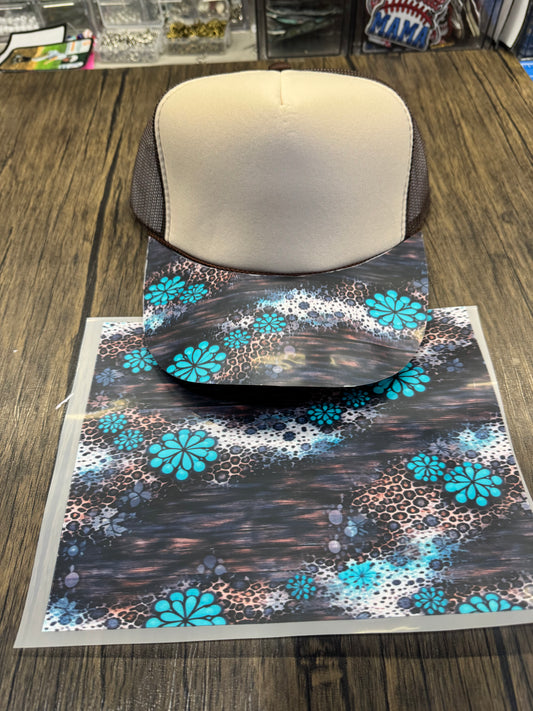 Wood Leopard Jewels Single Hat Bill  Prints