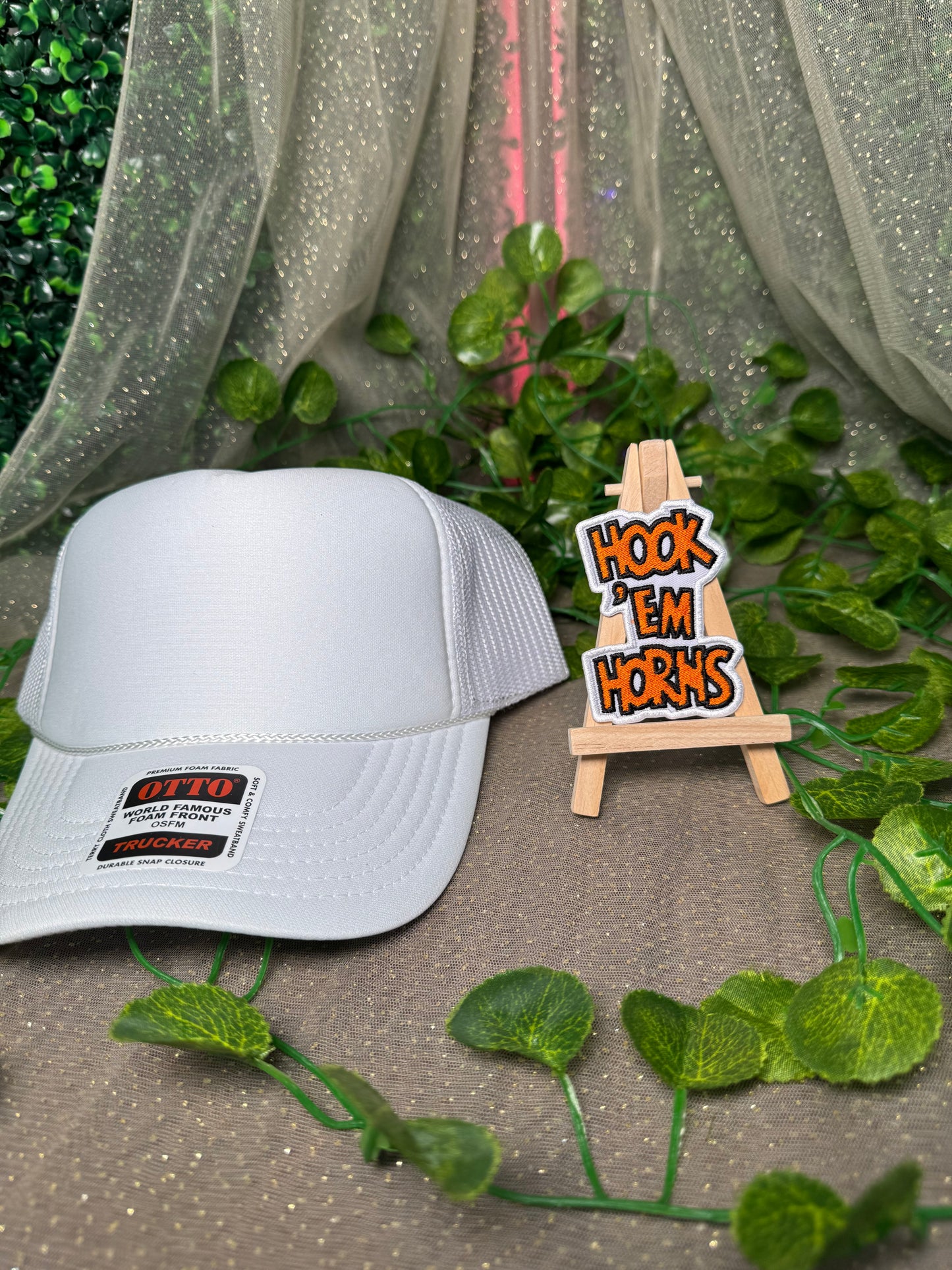 Hook em Horns  Hat Patch Wholesale