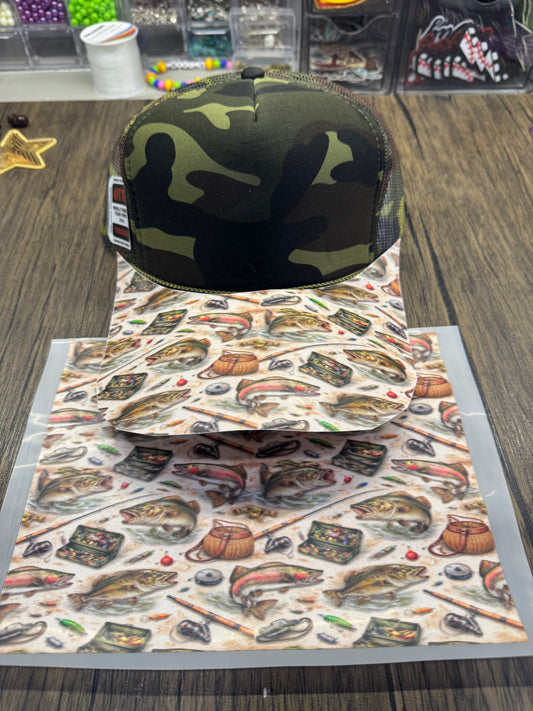 Fishing Box Single Hat Bill DTF Prints