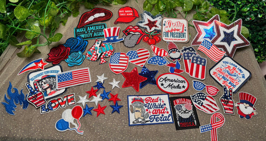 Patriotic  Hat Patches Grab Bag Wholesale